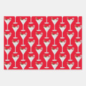 Feuille De Papier Cadeau Festive Vacances Cocktail Fête Noël Boissons (Devant)