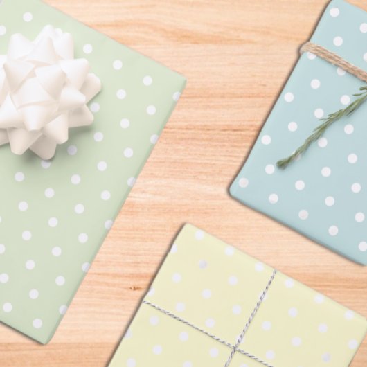 Feuille De Papier Cadeau Fête bébé garçon à pois