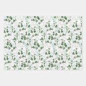 Feuille De Papier Cadeau Fête botanique verte (Devant)