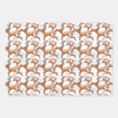 Feuille De Papier Cadeau fête carrelée Noël rennes (Devant)