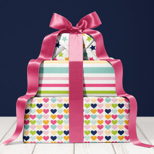 Feuille De Papier Cadeau Fête d'anniversaire aux couleurs vives