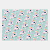 Feuille De Papier Cadeau Fête d'anniversaire de Camion à la crème glacée et (Devant)