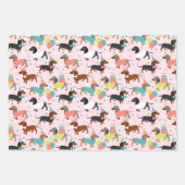 Feuille De Papier Cadeau Fête d'anniversaire de Dachshund (Devant 2)