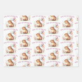 Feuille De Papier Cadeau fête d'anniversaire de la petite capybara (Devant 2)