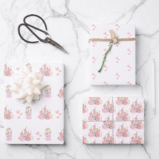 Feuille De Papier Cadeau Fête d'anniversaire de la princesse