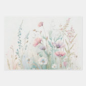 Feuille De Papier Cadeau Fête d'anniversaire de mariage bohème aquarelle Fl (Devant 3)