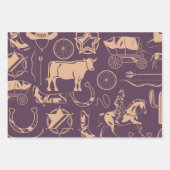 Feuille De Papier Cadeau Fête d'anniversaire de Western Cowboy (Devant 2)