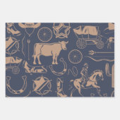 Feuille De Papier Cadeau Fête d'anniversaire de Western Cowboy (Devant)