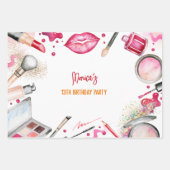 Feuille De Papier Cadeau Fête d'anniversaire spa beauté et maquillage (Devant)