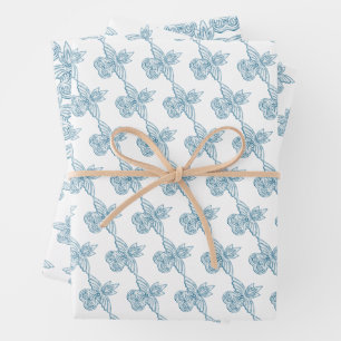 Feuille De Papier Cadeau Fête d'anniversaire toge grecque avec élément bleu