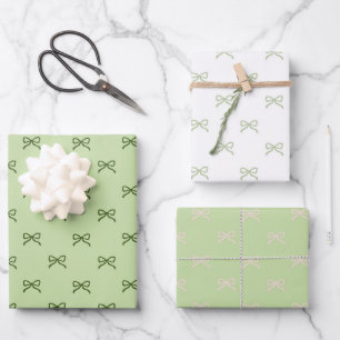 Feuille De Papier Cadeau Fête de Bébé Fille Préparée Chic Motif de Ruban Ve