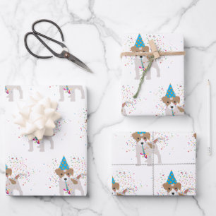 Feuille De Papier Cadeau Fête de chien - Animaux Chiot ayant une fête