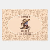 Feuille De Papier Cadeau Fête de cowboy Wild West (Devant)