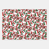 Feuille De Papier Cadeau fête de l'équipe de volley-ball rouge vert (Devant)