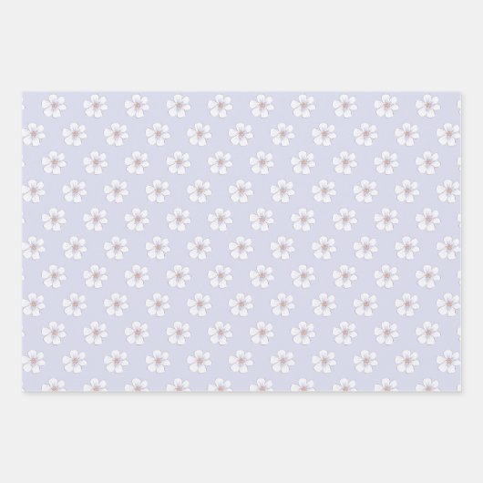 Feuille De Papier Cadeau Fête de mariage floral pourpre (Devant 3)