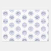 Feuille De Papier Cadeau Fête de mariage floral pourpre (Devant)