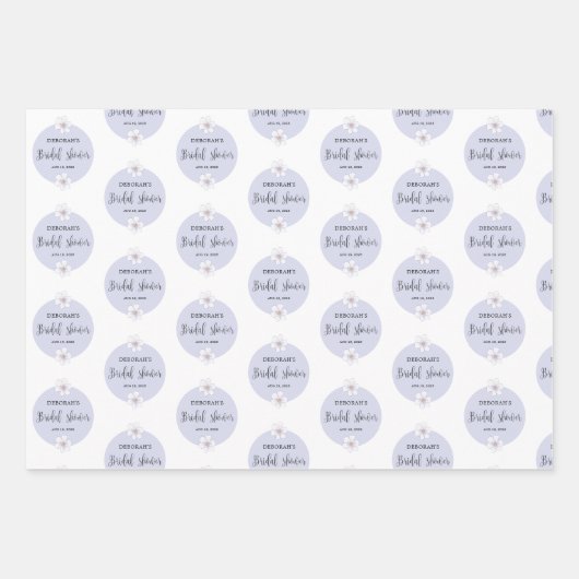 Feuille De Papier Cadeau Fête de mariage floral pourpre (Devant)