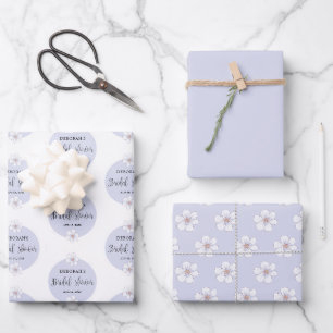Feuille De Papier Cadeau Fête de mariage florale violette