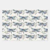 Feuille De Papier Cadeau Fête de Mariage Libellule Bleue (Devant)