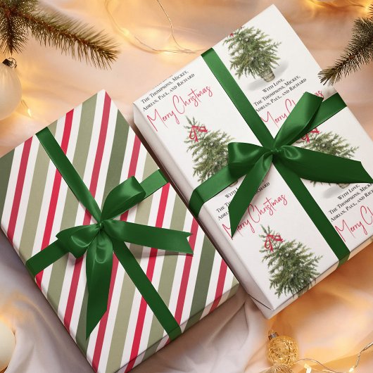 Feuille De Papier Cadeau Fête de Noël Arbre de Noël