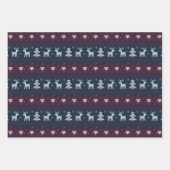 Feuille De Papier Cadeau fête de Noël carrelée et moche (Devant 3)