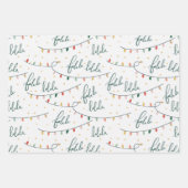 Feuille De Papier Cadeau Fête de Noël Falalala Script (Devant)