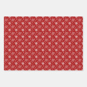 Feuille De Papier Cadeau Fête de Noël Motif Red White Snowflake (Devant 3)