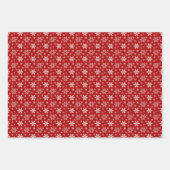 Feuille De Papier Cadeau Fête de Noël Motif Red White Snowflake (Devant 2)