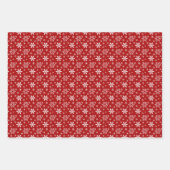 Feuille De Papier Cadeau Fête de Noël Motif Red White Snowflake (Devant)