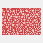 Feuille De Papier Cadeau Fête de Noël Red White Snowflics (Devant 3)