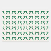 Feuille De Papier Cadeau fête de noël rouge bleu vert arc (Devant)