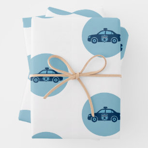 Feuille De Papier Cadeau Fête de police Fête prénatale de bébé policier,
