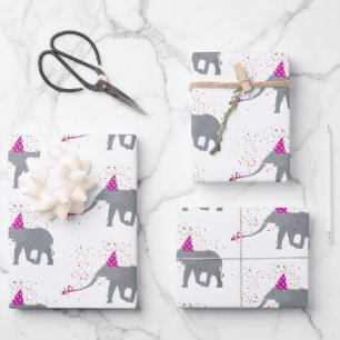 Feuille De Papier Cadeau Fête des éléphants - Animaux ayant une fête