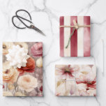 Feuille De Papier Cadeau Fête des mariées de fleurs de printemps de crème B<br><div class="desc">Fête des mariées de fleurs de printemps de crème Bourgogne</div>