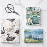 Feuille De Papier Cadeau Fête des mariées du lac Swans Water Lilies<br><div class="desc">Swans Water Lilies Lake Fête des mariées Mariage</div>