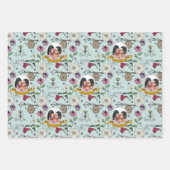 Feuille De Papier Cadeau Fête des mères Bee, peigne d'honneur et fleurs Pho (Devant)