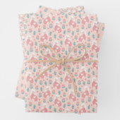 Feuille De Papier Cadeau Fête des mères de fleurs roses mignonnes (En situation)
