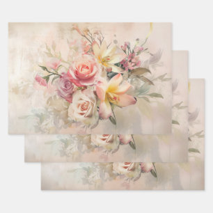 Feuille De Papier Cadeau Fête des mères du Printemps vintage Florals