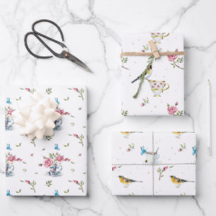 Feuille De Papier Cadeau Fête des mères nuptiales du printemps Aquarelle Oi