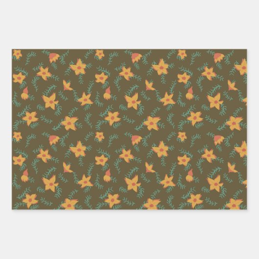 Feuille De Papier Cadeau Fête des Mères Punny Floral Collection (Devant)