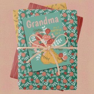 Feuille De Papier Cadeau Fête des Mères Punny Floral Collection