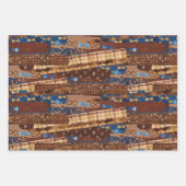 Feuille De Papier Cadeau Fête des pères Bow Cravates, verres et moustaches  (Devant)