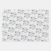 Feuille De Papier Cadeau Fête des pères Doodle Typographie Terracotta Set d (Devant 3)