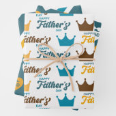 Feuille De Papier Cadeau Fête des pères King Papa Set (En situation)