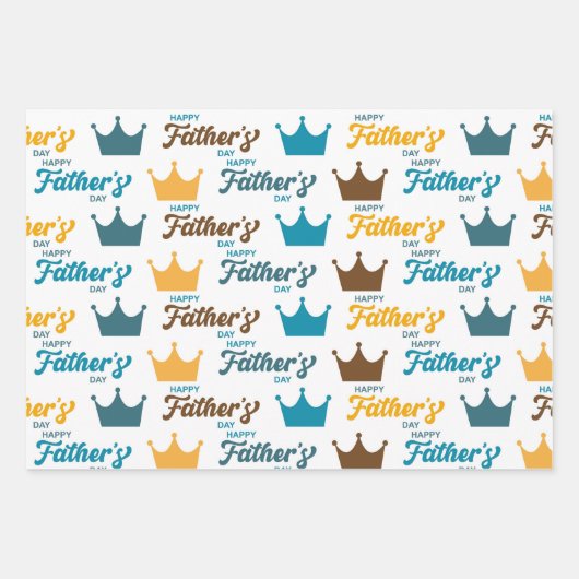Feuille De Papier Cadeau Fête des pères King Papa Set (Devant)