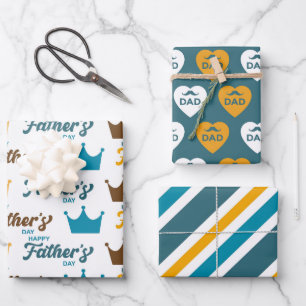 Feuille De Papier Cadeau Fête des pères King Papa Set