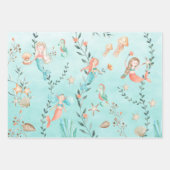 Feuille De Papier Cadeau Fête des sirènes sous la mer Bleue des Caraïbes (Devant 2)