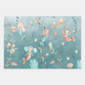 Feuille De Papier Cadeau Fête des sirènes sous la mer Bleue des Caraïbes (Devant 3)