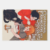Feuille De Papier Cadeau Fête du chocolat français Steinlen Art (Devant)