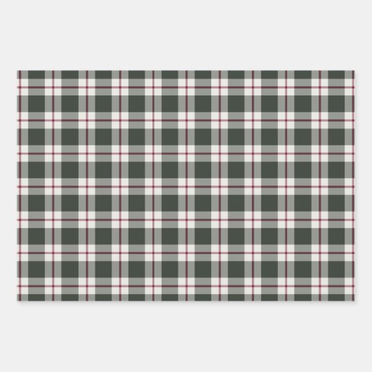 Feuille De Papier Cadeau Fête Pinecone À feuillage persistant Emerald Plaid (Devant 3)